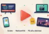 Illustration av en stor korallröd play-symbol med en gul prislapp märkt ”0 kr”, omgiven av en tv med nyheter, en laptop med en filmklappa, en mobil med en glad sol och en surfplatta med en älg i skymningen, ovanför texten ”Gratis · Reklamfritt · På alla skärmar”.